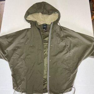 Forever 21 Green Women’s Hooded Zip Jacket Sz Small Cotton Blend